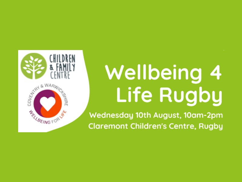 Wellbeing for life event - Claremont Children's Centre 10 August from 10am to 2pm