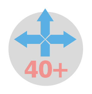 Illustration of a crossroads and the number 40.