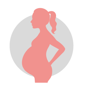 Silhouette illustration of a pregnant person