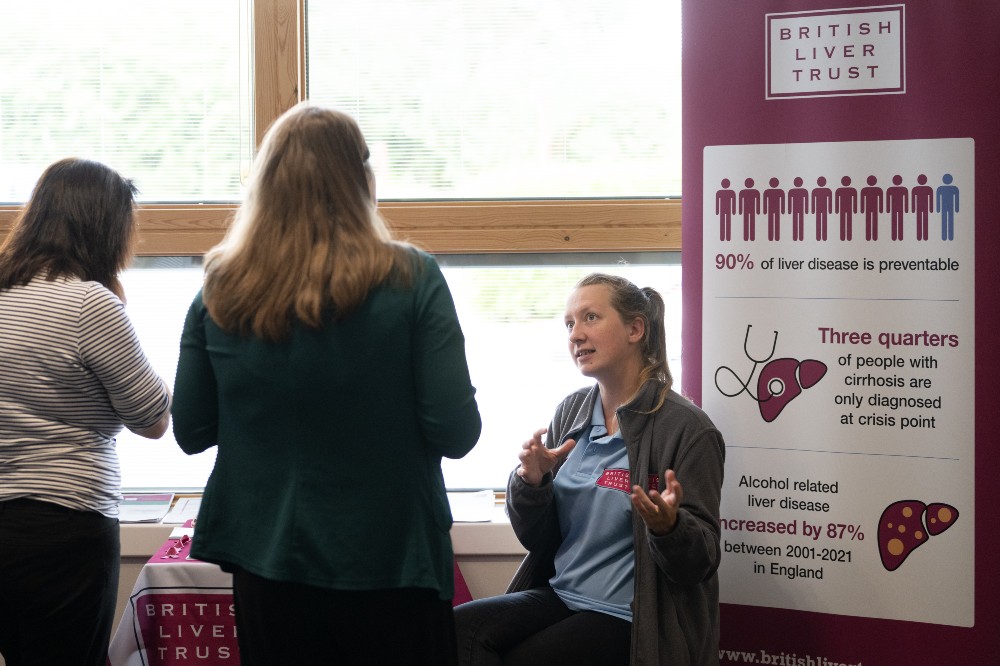 The British Liver Trust stand at a wellbeing forum event