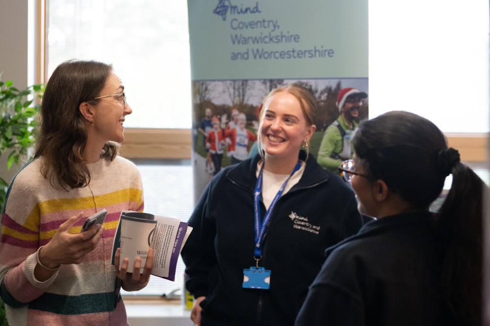 Mind, Coventry and Warwickshire stand at a Wellbeing form event