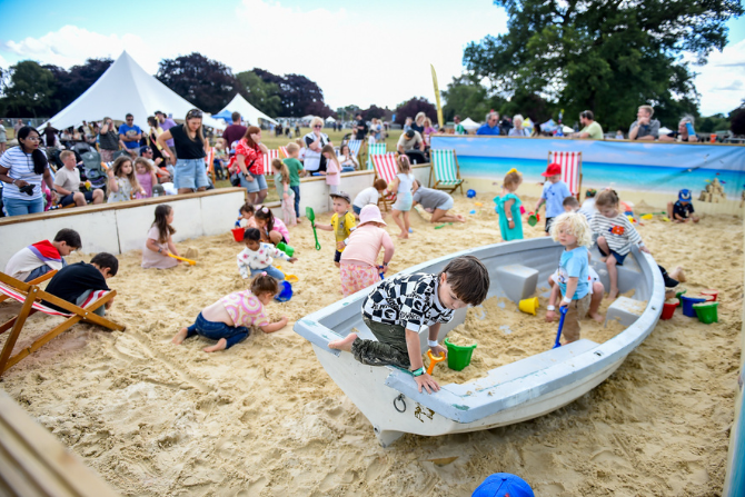 Children playing on a beach