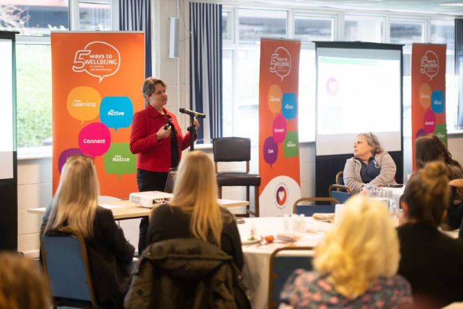 Group of people at a Five Ways to Wellbeing event