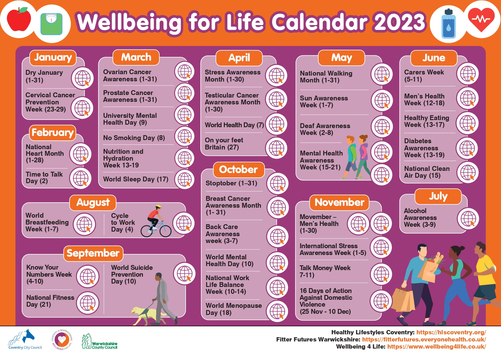 Wellbeing Events Calendar Wellbeing For Life