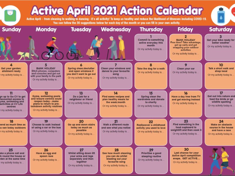Active april calendar