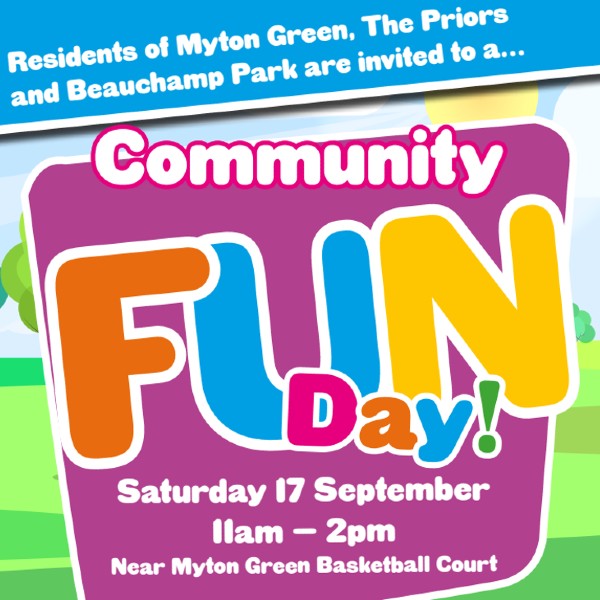 Community fun day poster.