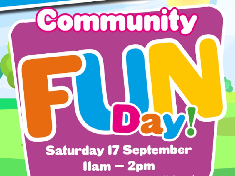 Community fun day poster.