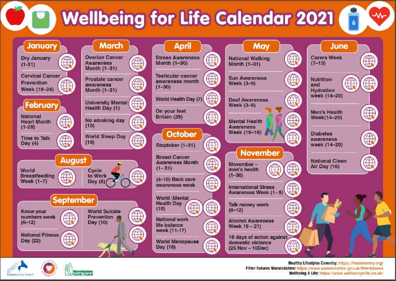 Wellbeing calendar